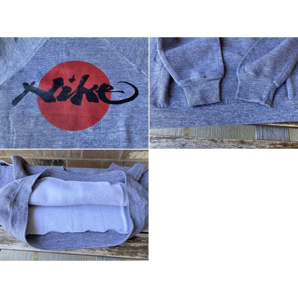 Nike Rising Sun Japanese Calligraphy Text Sweat shirt Sweatshirt Vintage 80s - Picture 3 of 5